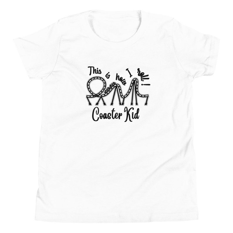 Roller Coaster T-shirt, Youth Short Sleeve T-Shirt, Kids Amusement Park Shirt, Roller Coaster Tee image 3