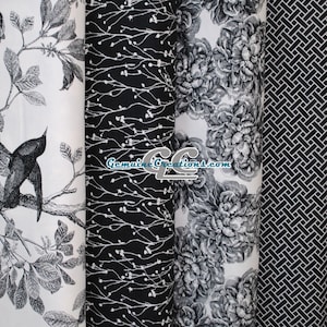 Black White Fabrics, 100% Cotton Fabric, Sold by the Yard, Tree Fabric, Blender Quilting Fabric, Branches Cotton Fabric
