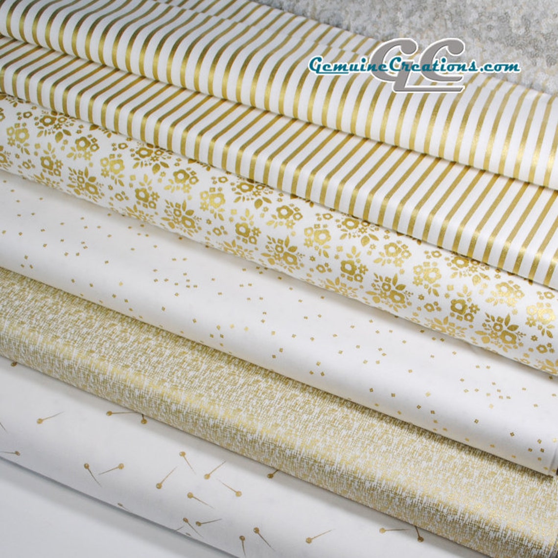 Metallic Gold Cotton Fabrics by Riley Blake Yard or Fat Etsy