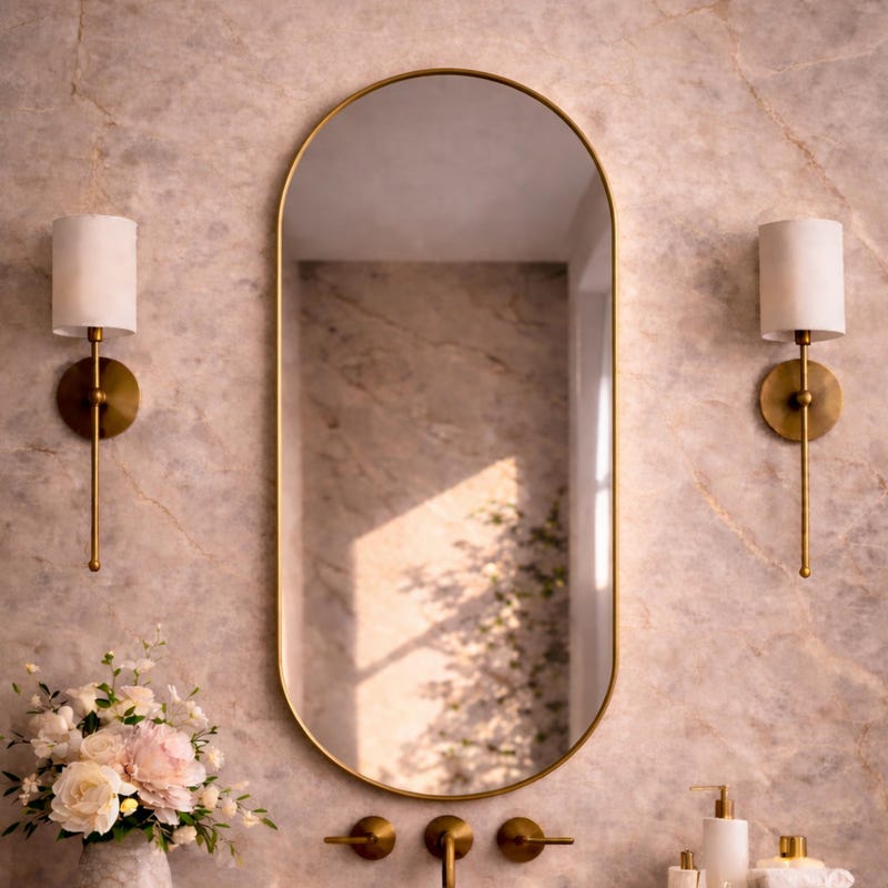 Pill Shaped Gold Mirror Etsy pill-shaped-gold-mirror-etsy