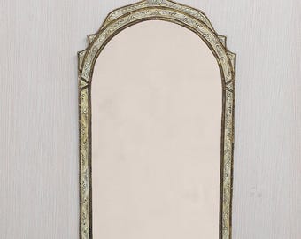 Marocain Arch vintage spiegel, handgemaakte berberspiegel, unieke beenspiegel, wandspiegel, halspiegel woondecoratie