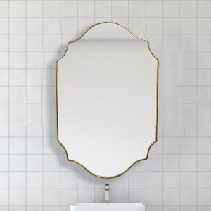 Asymmetrical Mirror Irregular Brass Mirror Home Decor for Bathroom