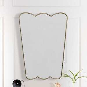 Butterfly Wavy Brass Mirror, Wavy Wall Mirror, Irregular Mirror,Brass wall Mirror, Bathroom Mirror, Antique Brass Mirror, Mirrors