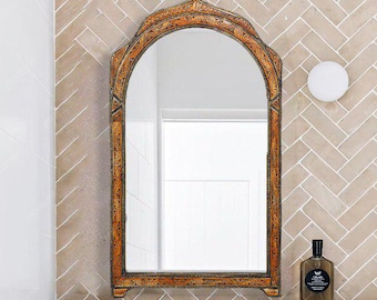 Moroccan Vintage Mirror, Arch Mirror, Big Mirror, Handmade Mirror, Berber Mirror, Unique Bone Mirror, Wall Mirror, Hall Mirror, Home Decor