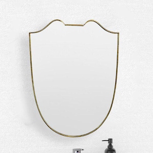 Wall Mirror Brass Wavy Antique brass mirror Handmade Bathroom Mirrors