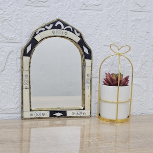 Arch Bathroom Mirror - Handmade Brass and Bone Wall Arch Mirror