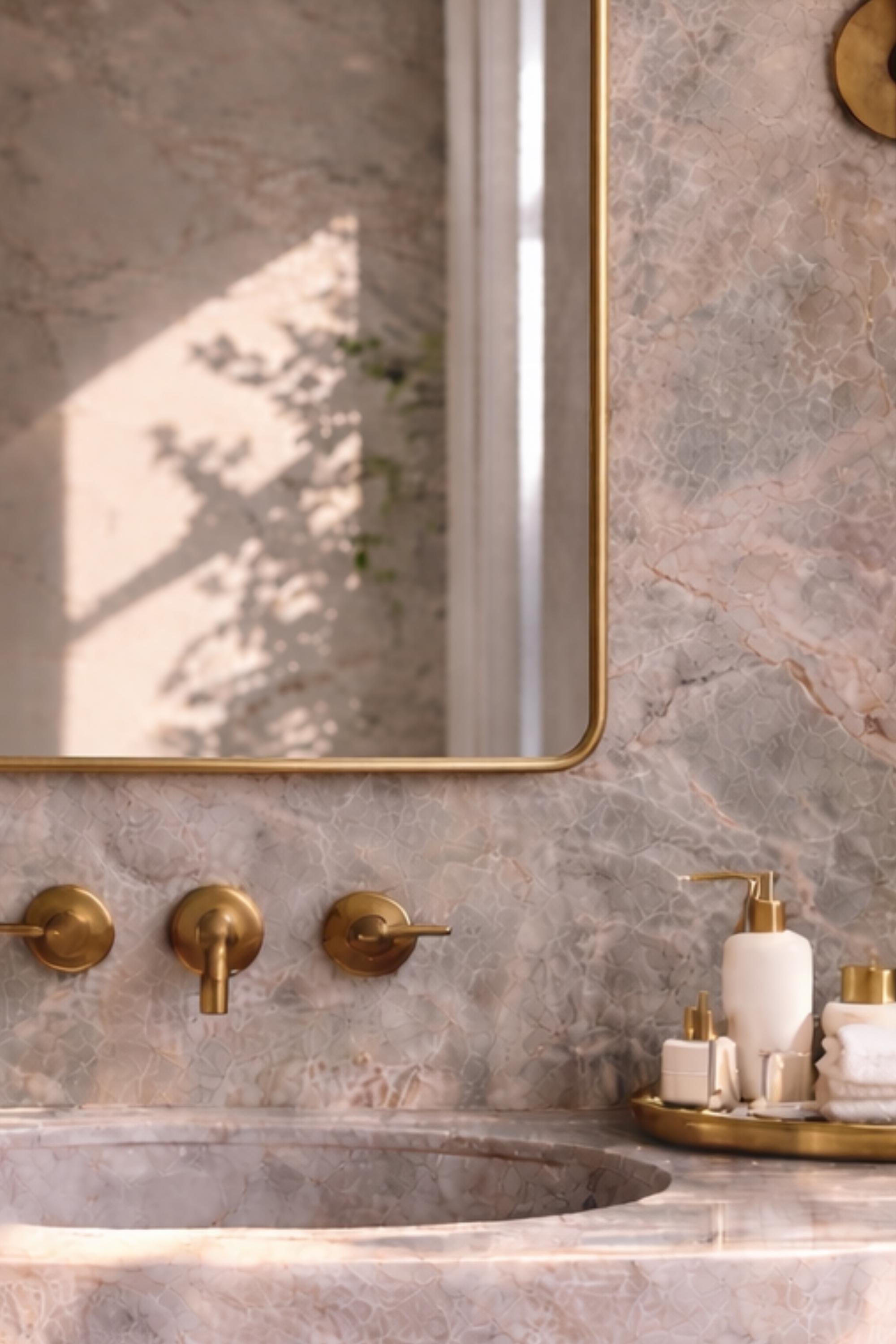 Polytec Rounded Mirror Arched Brass Wall Mirror, Rounded Arch Bathroom Mirror, Handmade Brass ...