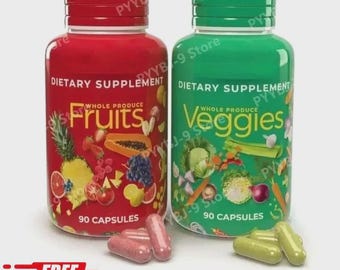 2 Pack, 90 Fruits and 90 Veggies Whole Food Supplement with Superfood Sealed AUTHINTIC