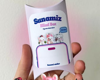 Blind box en pâte polymère, 3 sunamiz à collectionner. 1 figurine de téléphone par box! Fait à la main.