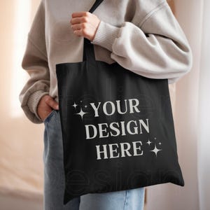Maquete de bolsa preta, maquete de bolsa tote em tela, maquete OAD113, maquete de bolsa Liberty, maquete de bolsa tote preta, maquete de bolsa tote, maquete de bolsa de primavera