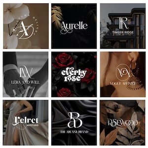 Logotipo con letra inicial, diseño de logotipo único, logotipo de boda, logotipo minimalista, logotipo de nombre, logotipo femenino, logotipo de lujo, logotipo de firma, logotipo de boutique.