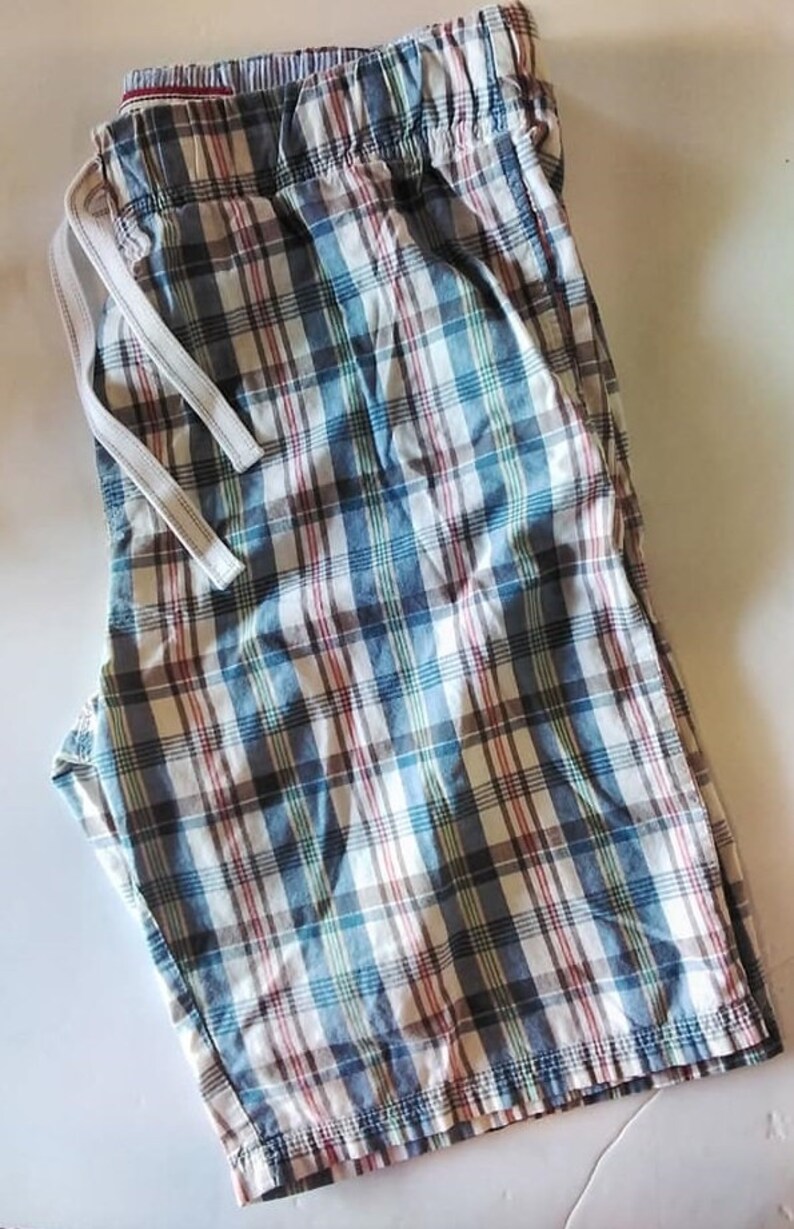 Pre-owned Clothing,Knee Length,Cotton,Drawstring Men/'s Shorts,Elastic Waist LARGE
