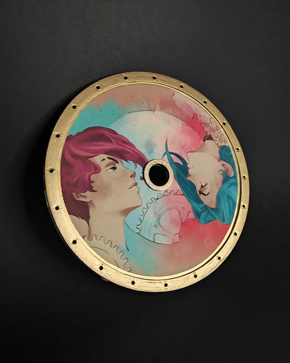 Vi Jinx Decorative Vinyl | Arcane Wall Decor | Powder Blue Music Disk Fanart