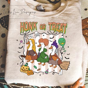 Honk Or Treat Witches Goose Png, Halloween Witches Png, Funny Halloween Png, Halloween Horror Characters Png, Silly Goose Png