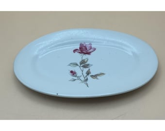 Vtg 1950s Grantcrest Japan Royal Rose Small Oval Fluted Underplate Crane Mark