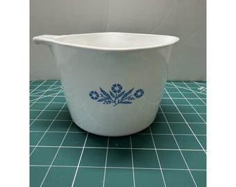 Vintage Corning Ware Cornflower Blue Sauce Maker 1 QT 4 Tassen mit Ausgießer