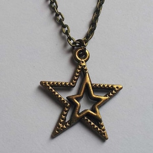 Star Necklace, Bronze Star Celestial Necklace