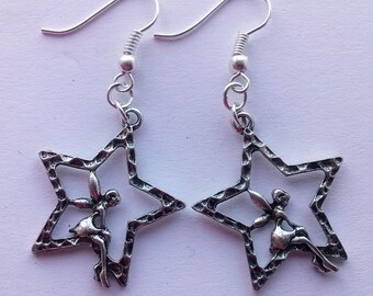 Orecchini Pendenti Stella In Argento Sterling 925 – Fata Elfi, Gioielli Magici Moonlight Mysteries