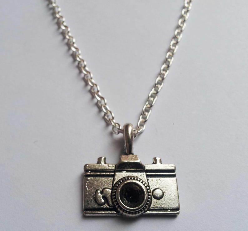 Camera Necklace, Silver Plate Photographer Necklace, Student, Geek Chic ...