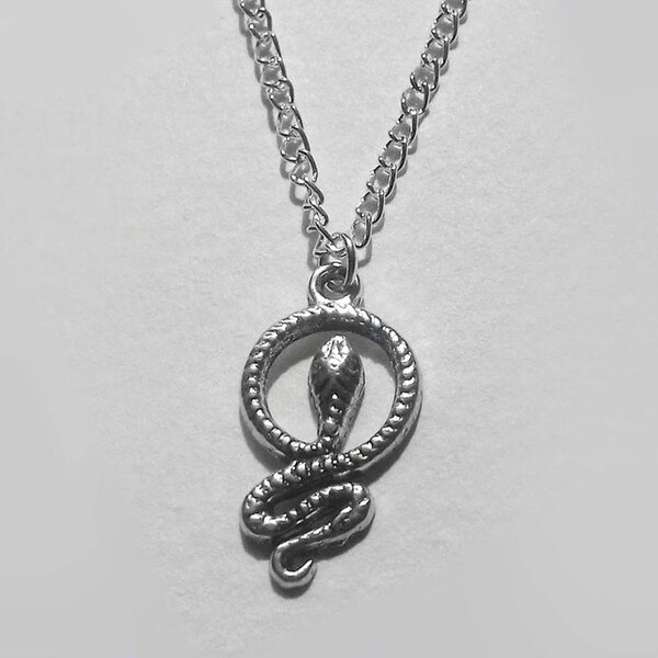 Snake Necklace, Silver Plate Gothic Necklace, Handmade