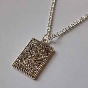 The Sun Tarotkaart Verzilverde Ketting Romantische Ketting Wicca Pagan