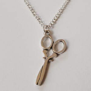 Silver Plate Scissors Necklace, Hairdresser Gift, Crafts Necklace, Handmade