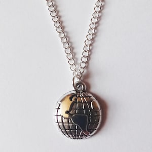 Planet Earth Necklace, Silver Plate World Peace Globe Necklace, Geek Chic, Student