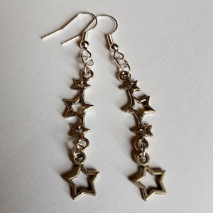 Star Earrings, Shooting Star Earrings, Falling Stars Drop Dangle Earrings, Handmade