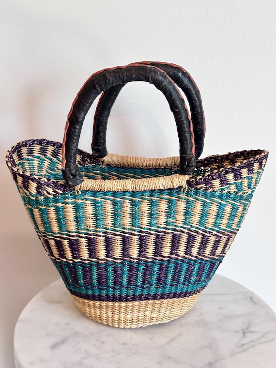 Bolga Basket U-Shopper, Handwoven Market Basket