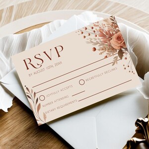 Boho RSVP-kaart en adreslabels | Adressjabloon voor- en achterkant | Trending bruiloftsthema | SBW04