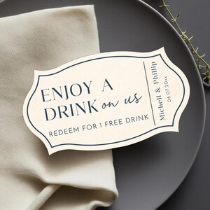 Plantilla de boletos para bebidas / Idea para recuerdo de boda / Vale para bebida gratis / Diseño floral holandés / Temática de boda histórica / Ligero / 5 x 8,9 cm / SBW03