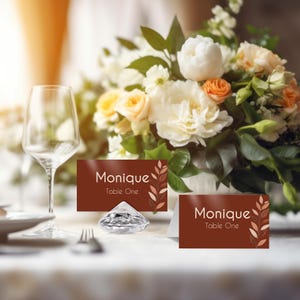 Conjunto de modelos de cartões de lugar para casamento com tema Boho | Cartões de nome com opção escura, planos e dobrados | Design Boho | 3,5 x 2 e 3,5 x 4 polegadas | SBW04