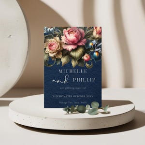 Diseño floral holandés para guardar la fecha / Tema de boda de moda / Plantilla editable / Imprescindible para novias / Descarga instantánea / Edición fácil / SBW03