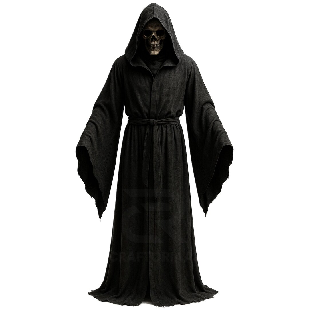 Grim Reaper Halloween Cosplay Costume Men Ghost Cosplay Hooded Coat ...