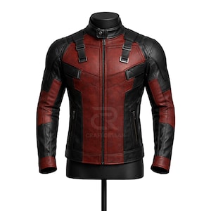 Deadpool Leather Jacket Hero Cosplay Outfit Superhero Ryan Reynolds Jacket
