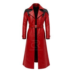 Dante Cosplay Coat DMC Anime Trench Coat Red Long Trench Coat