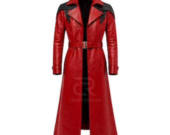 Dante Cosplay Coat DMC Anime Trench Coat Red Long Trench Coat