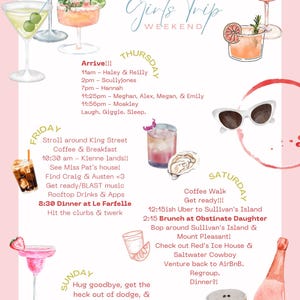 Girls Trip, Charleston, Bachelorette, Reiseplan, Wochenende, Stundenplan