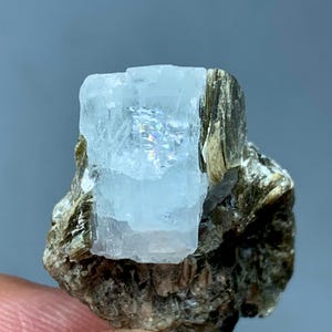 25ct Aquamarine Crystal with Muscovite - Natural Blue Beauty from Pakistan