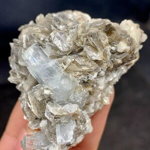 45g Aquamarine Crystal Specimen With Muscovite