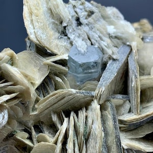 310g Aqumarine Crystal Specimen with Muscovite - Natural Gem from Pakistan