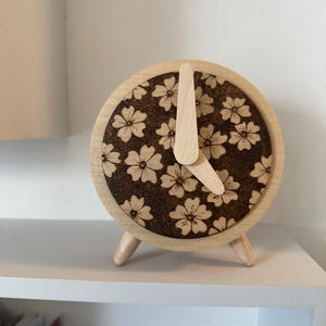 Wooden Table Clock, Desk Clock, Natural Wood Handmade, Wooden Desktop Minimalist Clock,  Desktop Modern Clock,  Office gift,  Creative Gift
