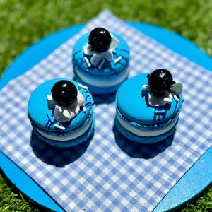 Blueberry Faux Macarons (Set of 3): Tiered Tray Decor