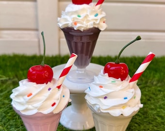 Faux Mini Milkshake: Tiered Tray Decor, Fake Bake