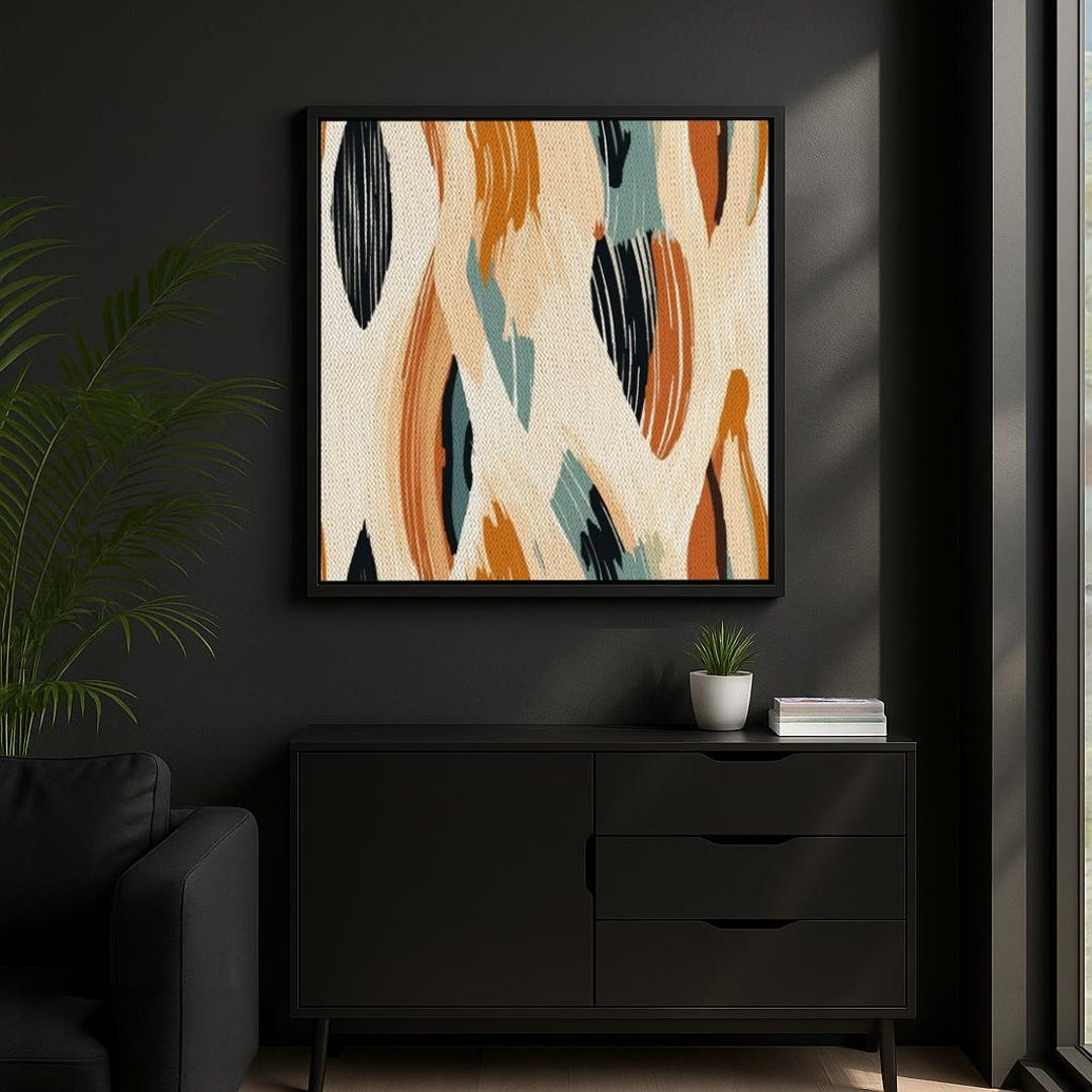 Modern Abstract Canvas Print | Earthy Tone Wall Art | Framed ...