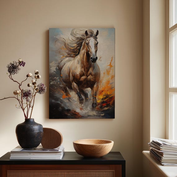 ワイルドスピリットの馬の絵画キャンバス | ダイナミックな