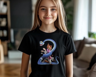 Disney Zootopia 2 Shirt, Zootopia Characters Youth T-Shirt, Zootopia Kids Tee, Zootopia Gary De'Snake Shirt, Zootropolis 2 Kids Shirt