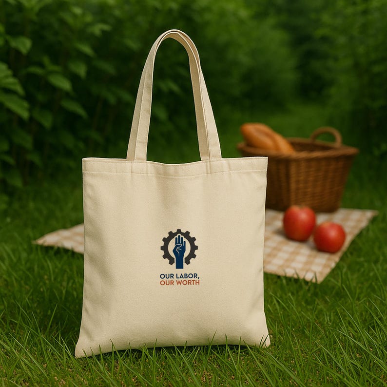 Labor Rights Tote Bag | Worker Solidarity Canvas Tote | Our Labor Our Worth Empowerment Bag | Activist Protest Gear | Union Strong Gift image 3
