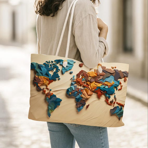 Borsa Tote In Tela Coreana Con Fantasia Rosa E Viola – Capiente E Alla Moda Per Ragazze E Donne