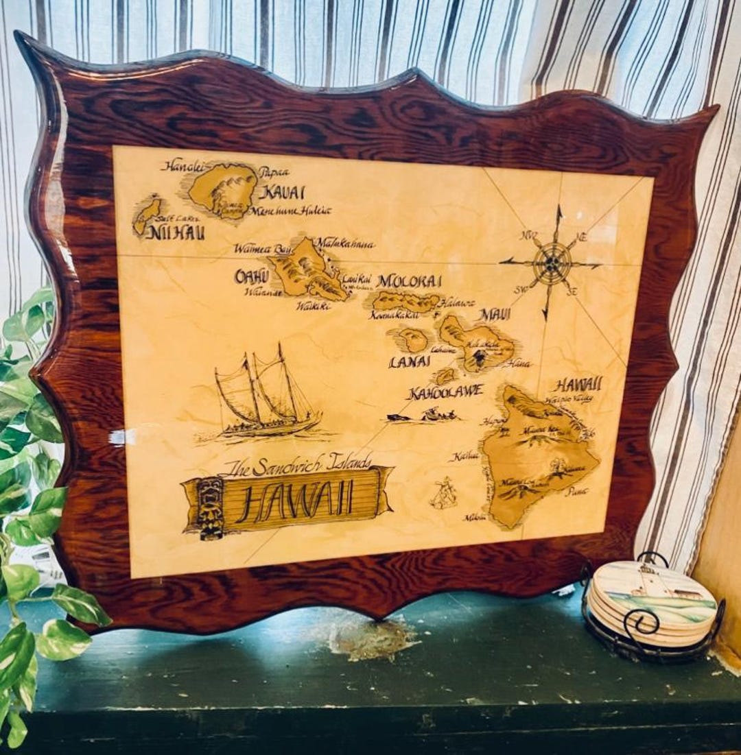 Aloha! Lacquered Map of Hawaii - Etsy